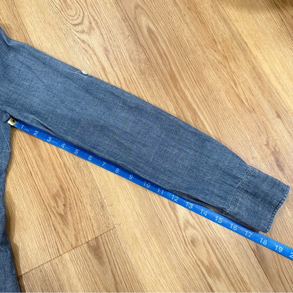 J.Crew Factory Perfect Shirt Blue Chambray Button Down Shirt Size XS Extra Small - Picture 13 of 13